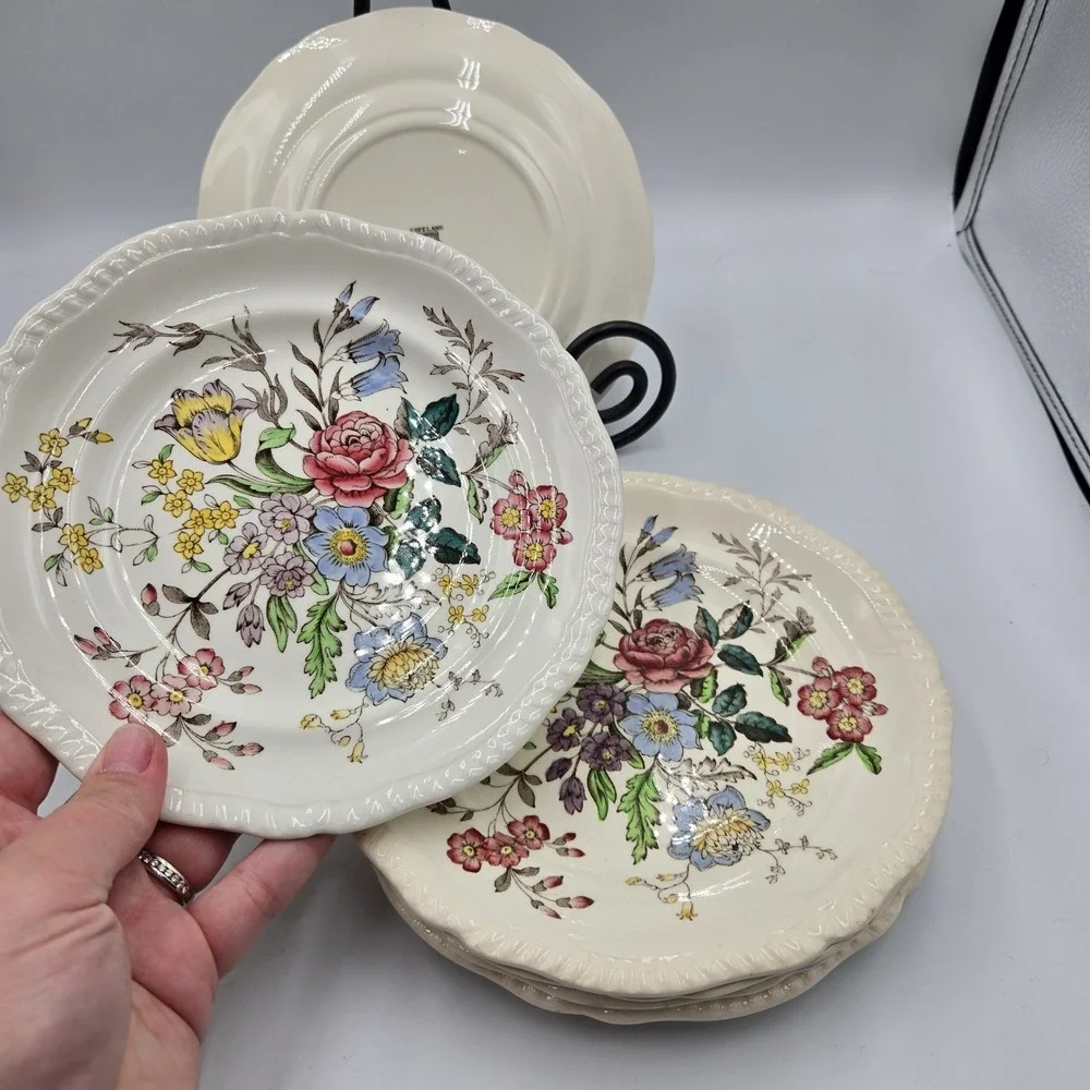 6 Vtg Copeland Spode Romney Pattern Salad Plates 7.5